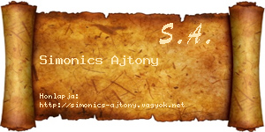 Simonics Ajtony névjegykártya